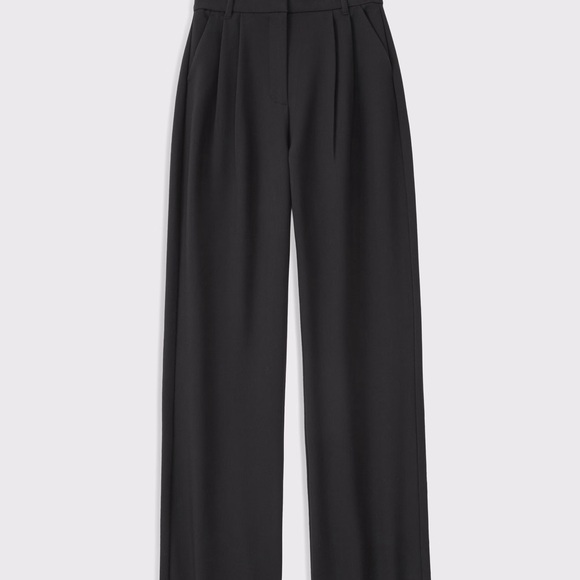Abercrombie & Fitch Curve Love Sloane Black Wide-Leg Pants - Picture 2 of 5